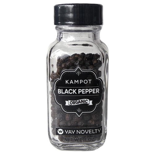 Organic Kampot Black Pepper - 1 oz Glass Jar