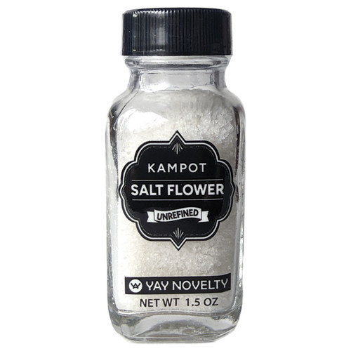 Unrefined sea salt flower or fleu de sel - 1.5 oz glass jar