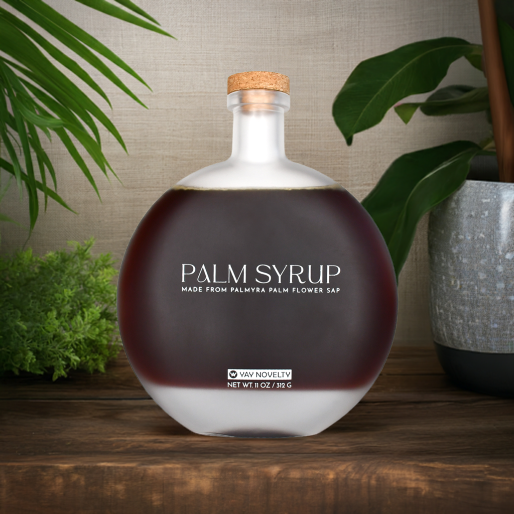 Palmyra palm sugar is a natural, unrefined sweetener rich in vitamins and minerals, offering a healthier alternative to refined sugar. It's low in glycemic index, gluten-free, and free from artificial additives. Made from Palmyra palm flower sap, it's harvested and processed traditionally in Cambodia, ensuring sustainability, as the tree can live up to 100 years and begins producing sap after 15 years.