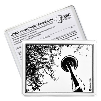 Multi-Functional Vinyl Card Protector, ideal for storing medical documents, such as a vaccine card or Medicare card.