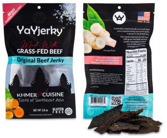 YaYjerky's original flavor grass-fed beef jerky offers a unique snacking experience packed full of nutrients and anti-inflammatory benefits.