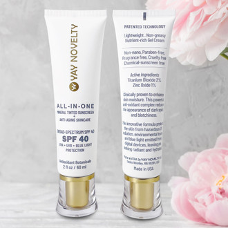 YAY NOVELTY ALL-IN-ONE Mineral Tinted Sunscreen + Anti-Aging Skincare - Broad Spectrum SPF 40