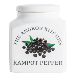 Kampot Black Pepper, Kampot Pepper Porcelain Jar, Porcelain Jar for Black Pepper, Black Pepper Container.