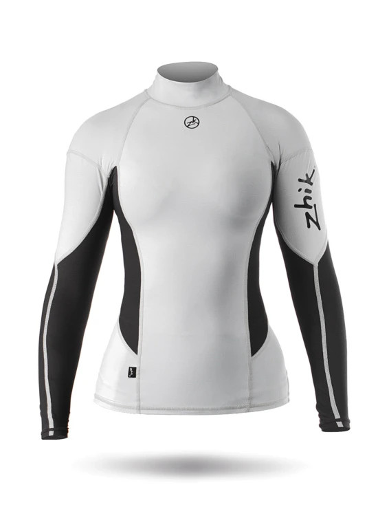 white lycra long sleeve top