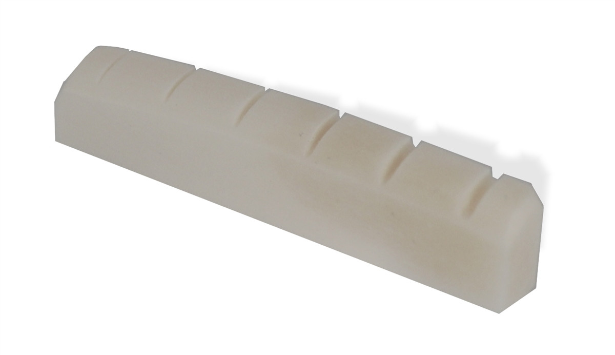 Unbleached 42mm Bone Nut For Guitar – Curved Base, Slotted, Fits Strat Tele 42x3.2mm