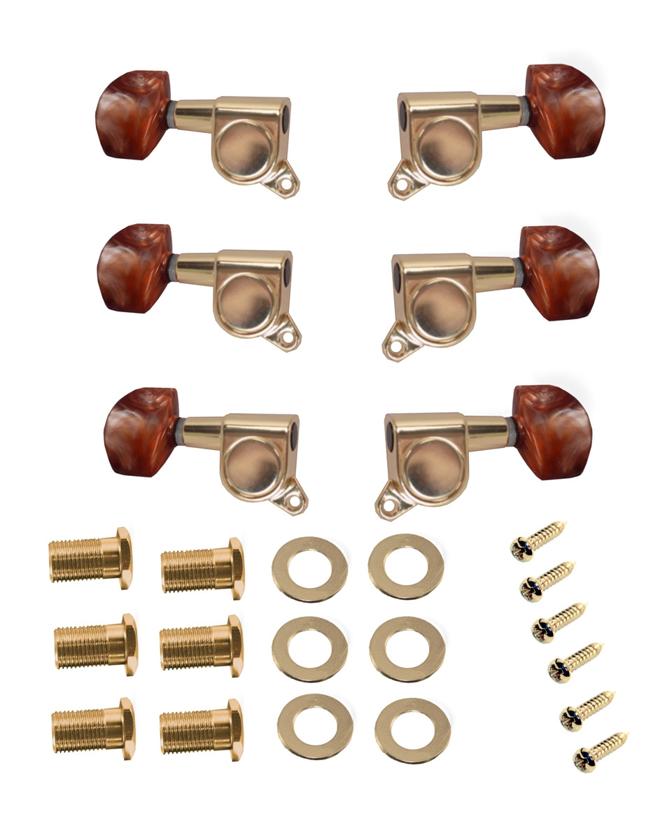 Alnicov Têtes De Machine Guitare 3R3L Bronze - Accordeur Cordes Pour Guitare Acoustique Électrique