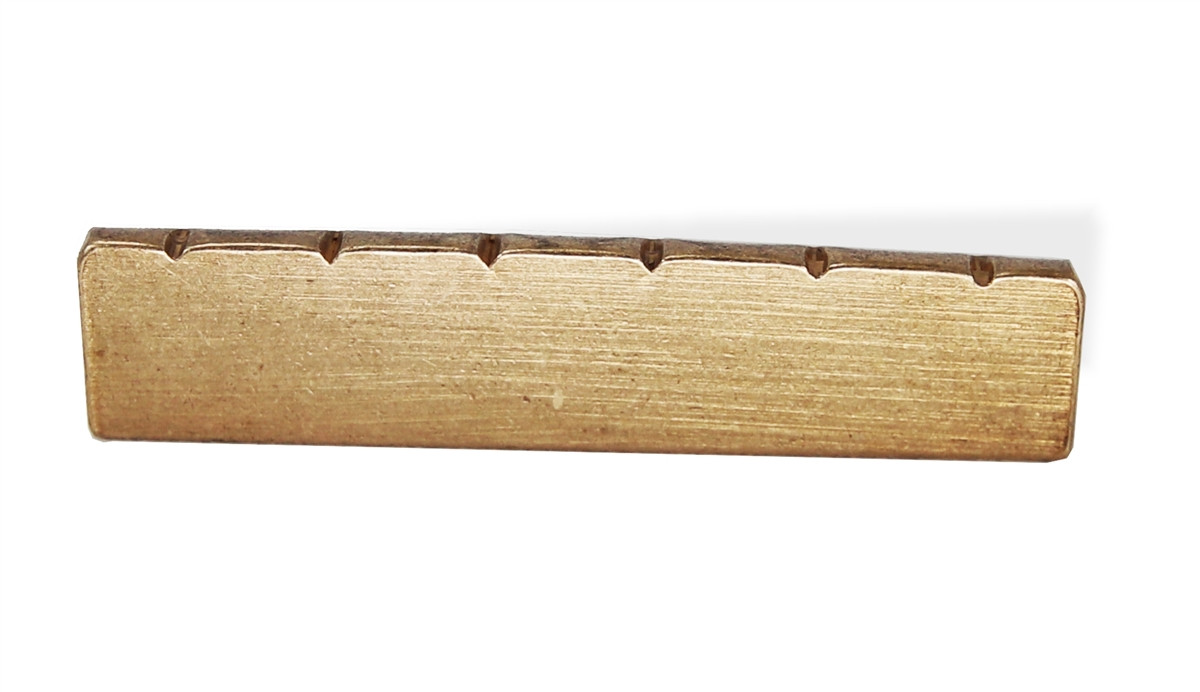 guitar acoustic brass nut 16 radius flat bottom Brass Finish