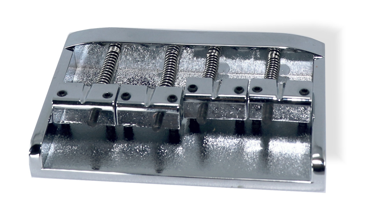 Bass Bridge 57mm 4 String thru bridge Chrome High Mass