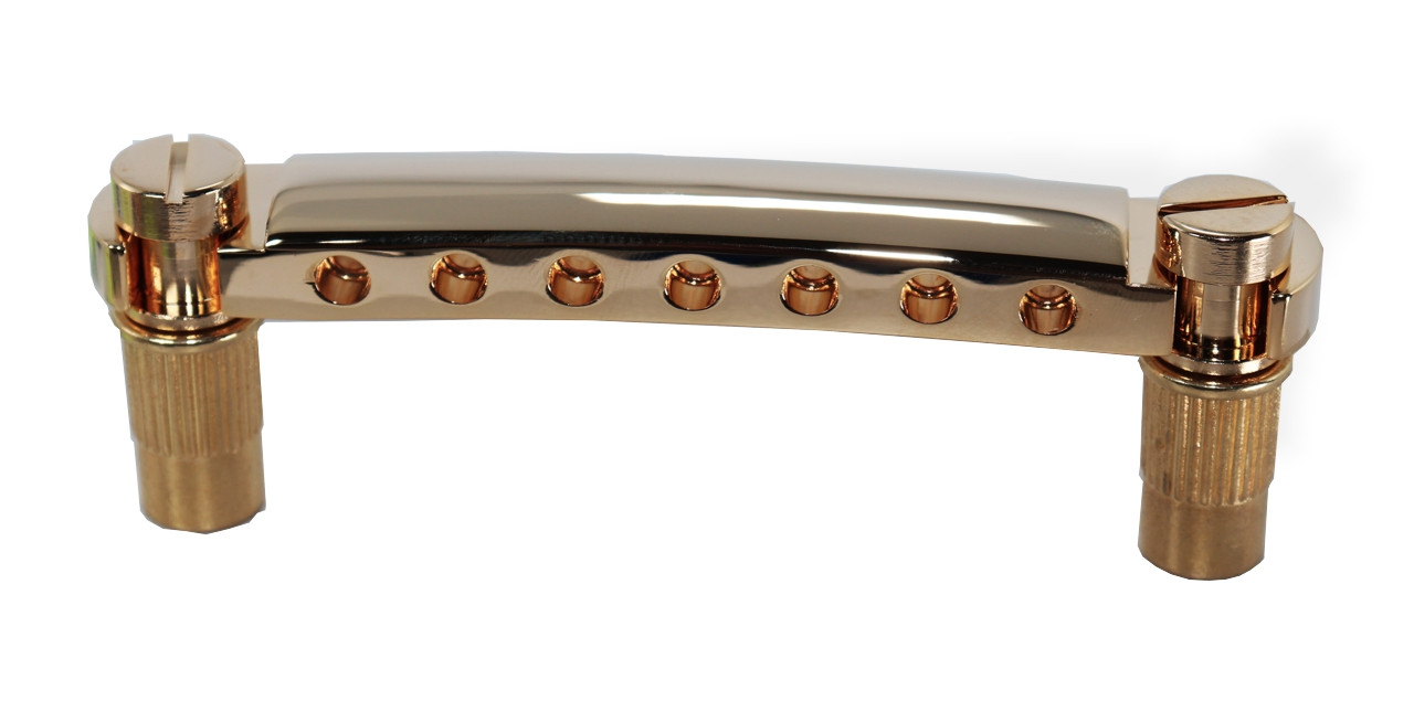 Gibsonテールピース Gold 7 String Stop Tailpiece Gold W/Metal Thread Die Cast Studs and