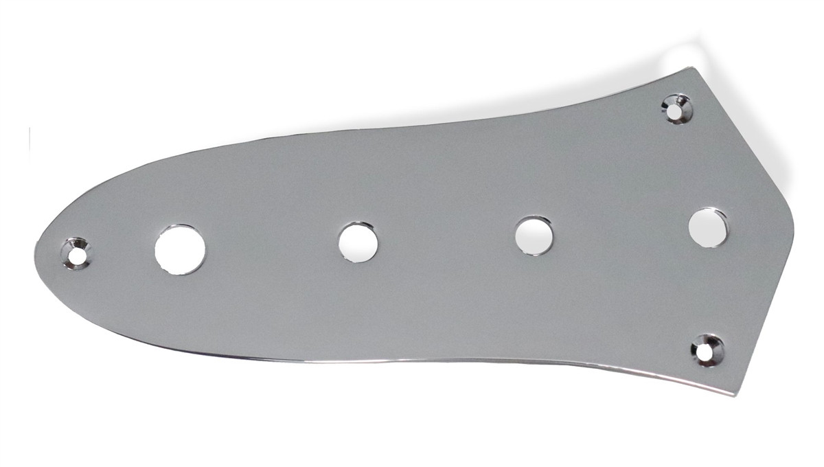 Control plate for bass guitar chrome