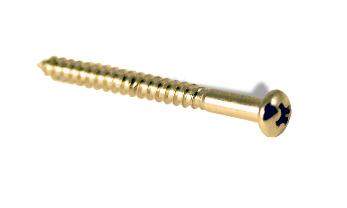 Bass Pickup Mounting Screw Set of 8 Gold Finish #4 x 1 1/4