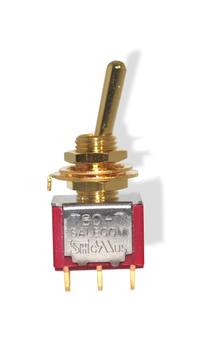 Toggle mini 2 way switch Gold knob on-on