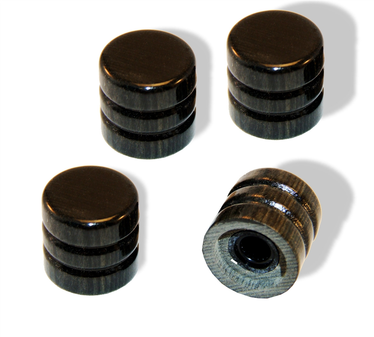 エレキギター用片連糸巻き(6連/ebony) Knob push on 6mm Ebony cap set of 4