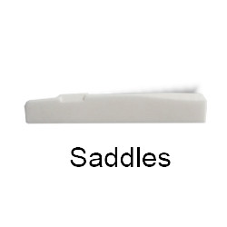 Saddles for Acoustic guitars. Bone, composite, tusq and other materials.