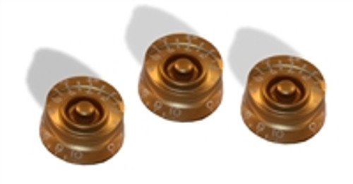 Knob Speed Style Gold 6mm Package of 3