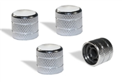 Knob Push on 6mm Chrome with White Cap Set of 4