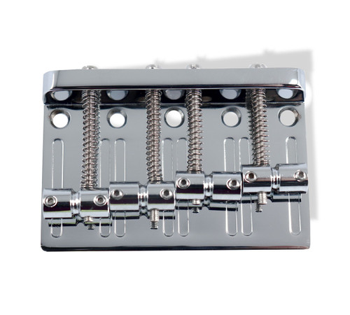 Bass Bridge 19mm 4 String Chrome, string through bridge.