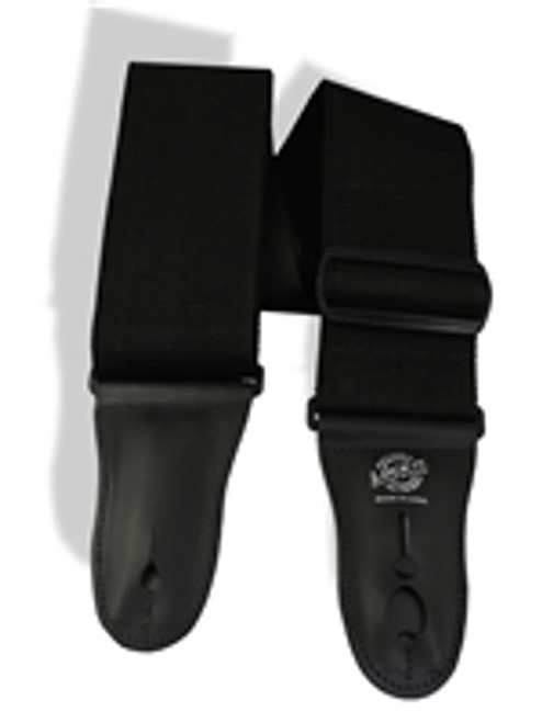 Guitar Strap, Lock-it 3", Black, Poly Web, US Made with Locking Ends