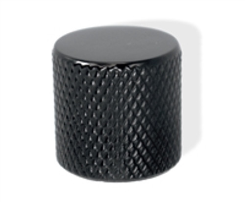 Knob Push on 6mm Black knurled edge Single