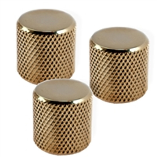 Knob Push on 6mm Gold knurled edge 3 Pack