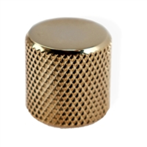 Knob Push on 6mm Gold knurled edge Single