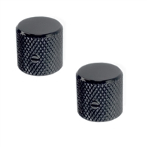 Knob Screw on 6mm Black knurled edge 2 Pack