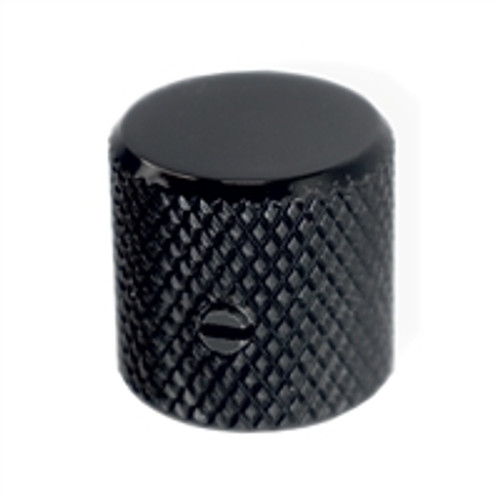 Knob Screw on 6mm Black knurled edge Single