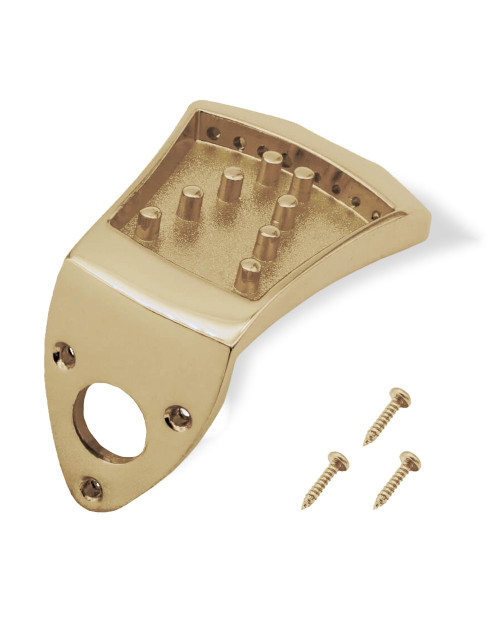 Tailpiece Die Cast Mandolin Screw on Goldtone Gold