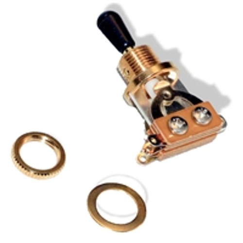 Switch Toggle 3 Way Gold with Black Knob