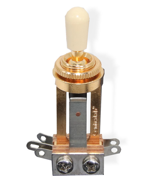 Switch Toggle 3 Way Centralab Long Frame Gold Ivory Knob