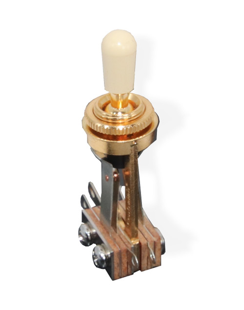 Switch Toggle 3 Way Centralab Long Frame Gold Ivory Knob
