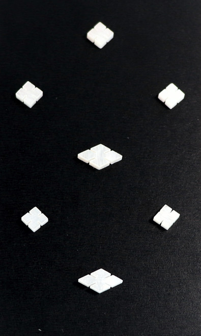 Square and Diamond Slotted Inly for gutiars, mandolin, banjo. White Mother of Pearl