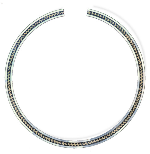 Rosette for Guitar inlay Mother of Pearl twin outer ring with herringbone center 117mm id