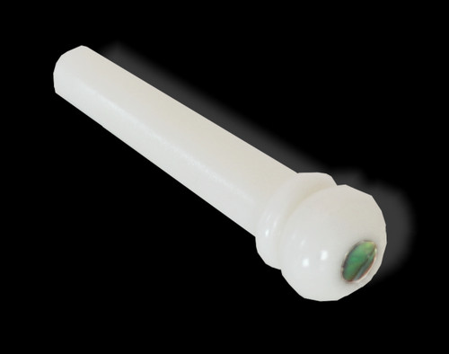 Bone bridge pin for acoustic guitar, Abalone dot, 1.3t spec, 3 degree