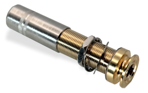 Jack Cylinder End Pin 1/4 inch 3 Conductor Gold Mono