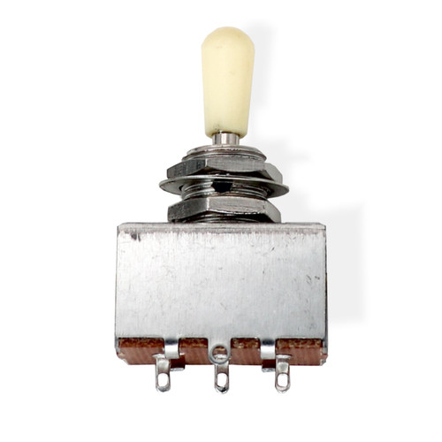 Switch Toggle 3 Way Box Chrome with Ivory Knob Import Version