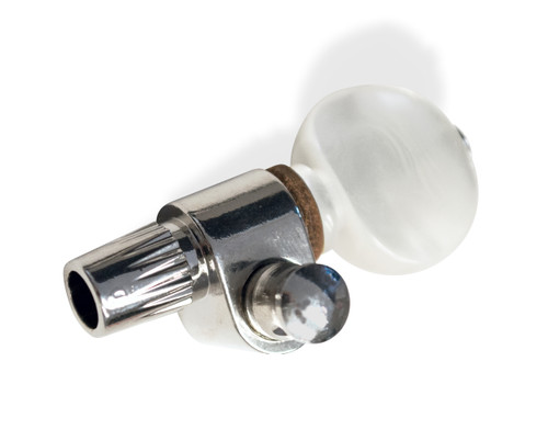 Saga Banjo Tuner 5th peg, Heavy Nickel Finish, 15:1 ratio, pearloid knob
