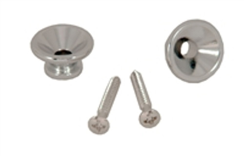 Strap Button Large Chrome Pair