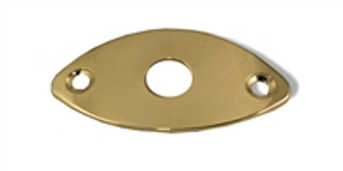 Jack Plate for Guitar Oval Football Shape Metal Body Mount Gold