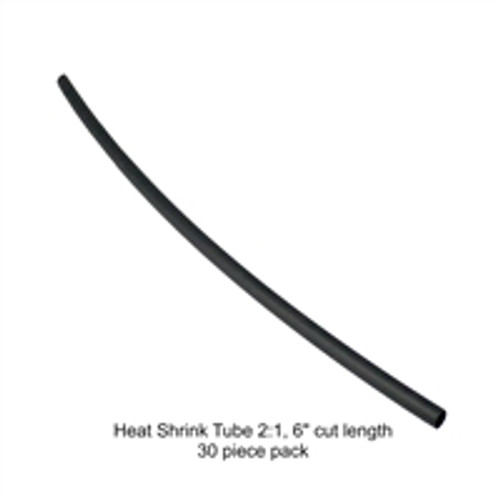 Heat Shrink Tubing 2:1 ratio thin wall 1/8" 30 pcs Black