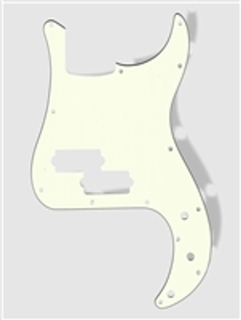 Pickguard P Bass 13 hole 3 Ply Aged White American RH