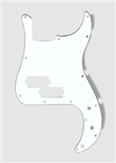 Pickguard P Bass 13 hole 3 Ply White American RH