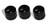 Knob Push on 6mm Black w Black Pearl 3 pack