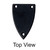 Truss Rod Cover Curved V Triangle Matte Black Medium