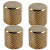 Knob Push on 6mm Gold knurled edge 4 Pack