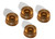 Knob Speed Style, Gold, 6mm, Package of 4
