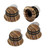 Knob Push on Hat Style 6mm Zebrawood Set of 4