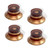 Knob Top Hat Bell Style Amber 6mm fine 24 spline Pack of 4
