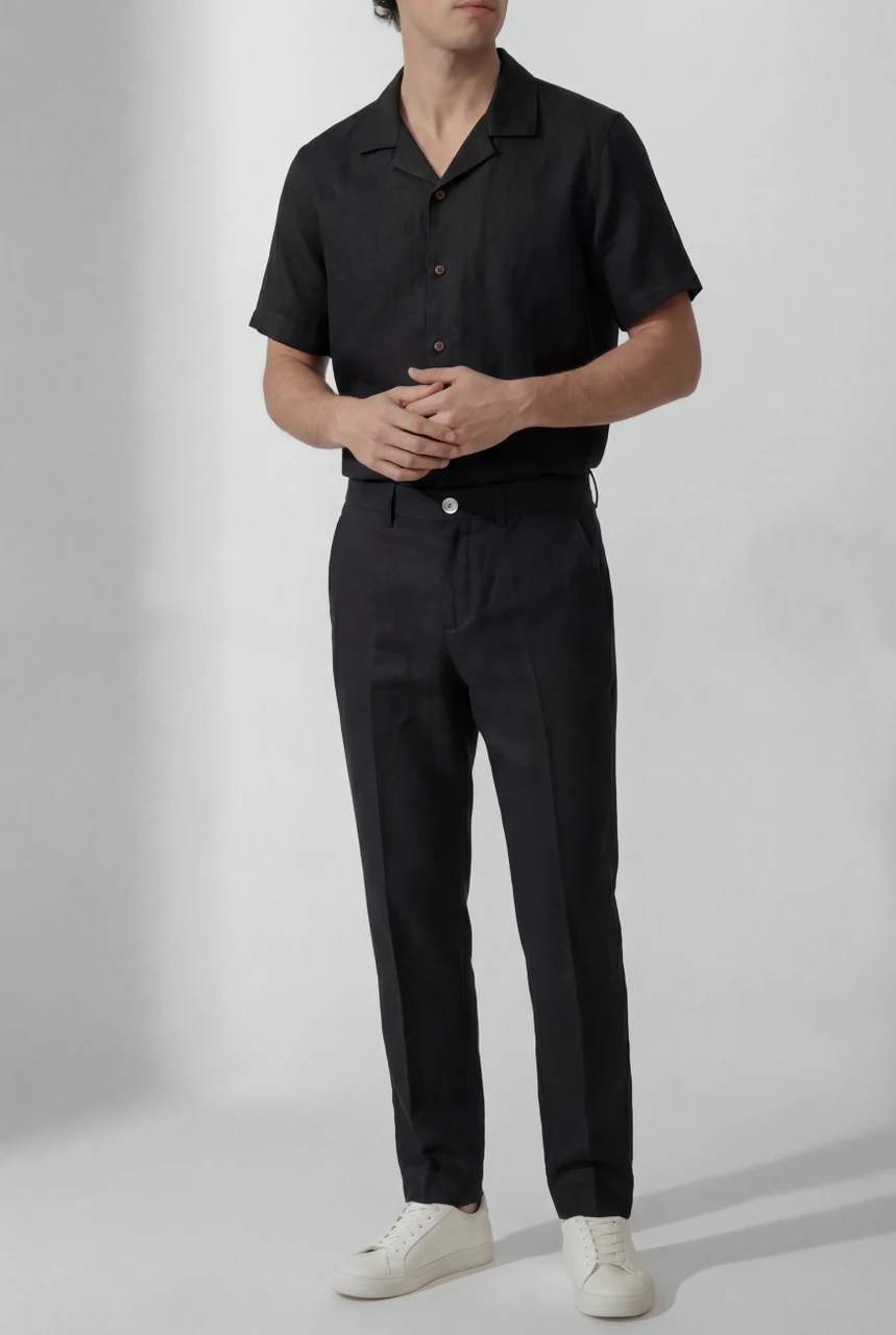 The Linen Slacks Black
