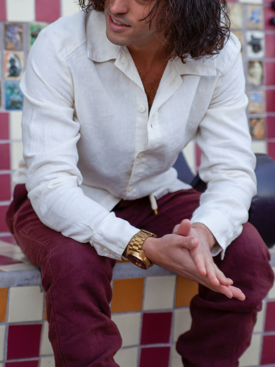 Linen Long-sleeved Shirt Ivory